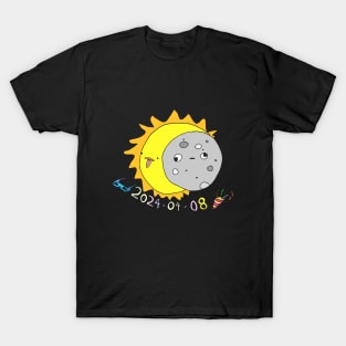 Total Solar Eclipse April 2024 Cute Moon & Sun T-Shirt